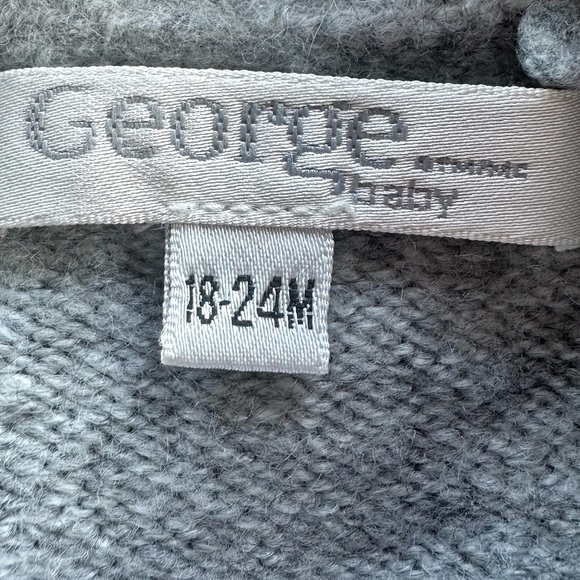 George Girls Grey Pink Heart Knit Sweater Dress Size 18-24 Months - Picture 4 of 5